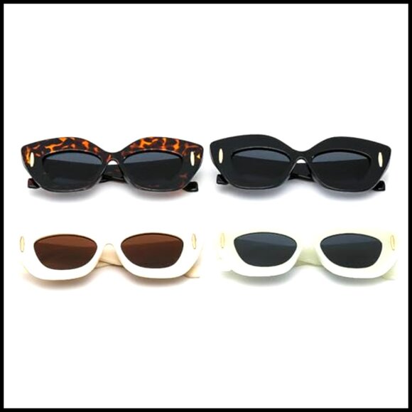 Plastic Cat Eye Sunglasses with Vintage Rivets UV400 Protection main image 7